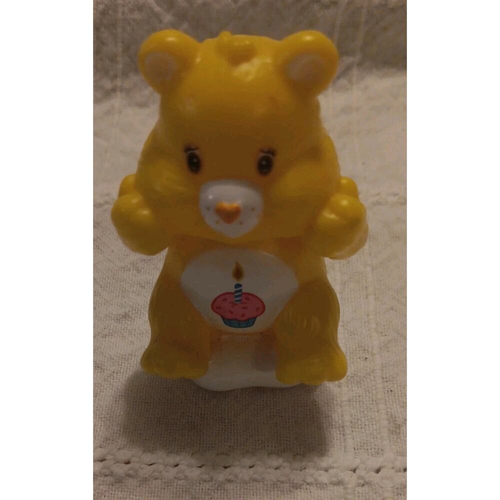 Care Bears Yellow Birthday Bear on Cloud 2.5" Figure Cake Topper TCFC Used